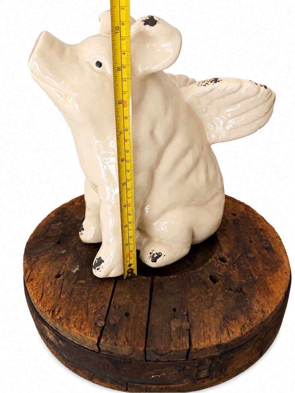 🐷🪽 Large Cream Ceramic Pig | Decorative Home Art - Picture 5 of 9